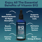 Methylated Vitamin B12 Drops 1000mcg, Sublingual B12 Liquid, Supports Energy, Nervous System & Red Blood Cell Health, Delicious Berry, 625 Servings / 100ml
