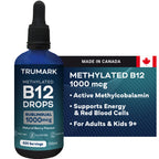 Methylated Vitamin B12 Drops 1000mcg, Sublingual B12 Liquid, Supports Energy, Nervous System & Red Blood Cell Health, Delicious Berry, 625 Servings / 100ml