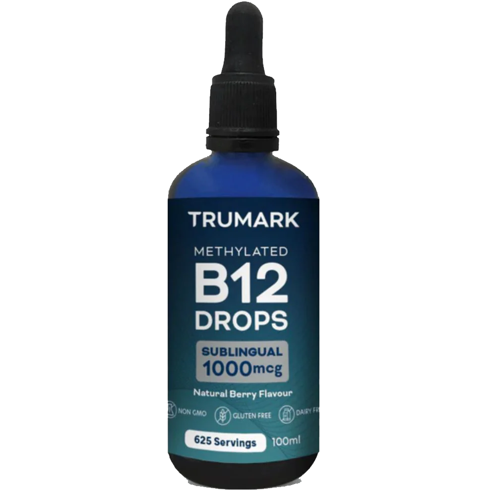 Methylated Vitamin B12 Drops 1000mcg, Sublingual B12 Liquid, Supports Energy, Nervous System & Red Blood Cell Health, Delicious Berry, 625 Servings / 100ml