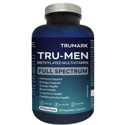 TRU-MEN Advanced Methylated Multivitamin for Men Who Want Maximum Absorption & Real Energy, 120 Capsules, 60 Day Supply